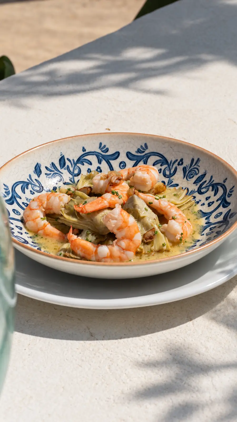 Sautéed Artichokes with Prawns